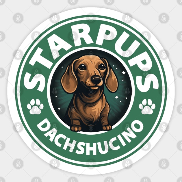 Starpups Dachshucino Sticker by DreaminBetterDayz